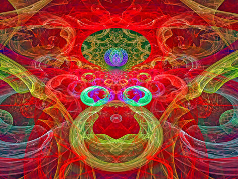 Texture in multicolored style. Abstract Magic energy multicolored fractal. 3D rendering.