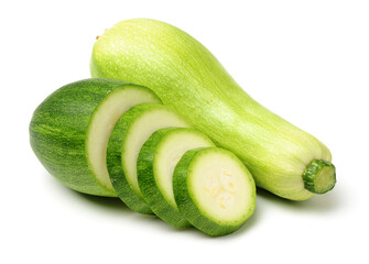 Zucchini on white background 