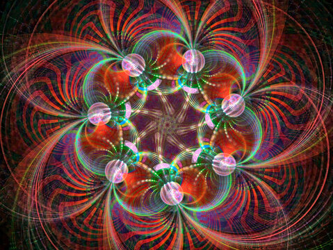 Texture in multicolored style. Abstract Magic energy multicolored fractal. 3D rendering.