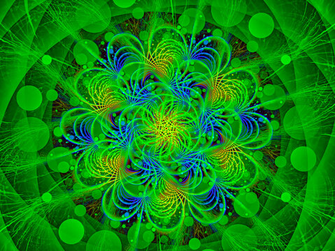 Computer Generated Art. Abstract Graphic Design. Magic energy multicolored fractal. 3D rendering. 