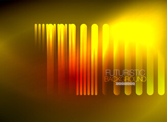 Bright neon color techno abstract background, shiny glowing neon lines in the dark background