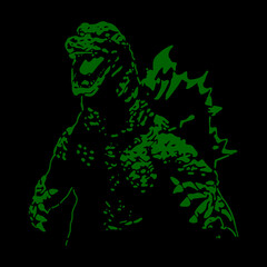 Fototapeta na wymiar Godzilla vector graphic design. Kaiju T shirt print. Download it now