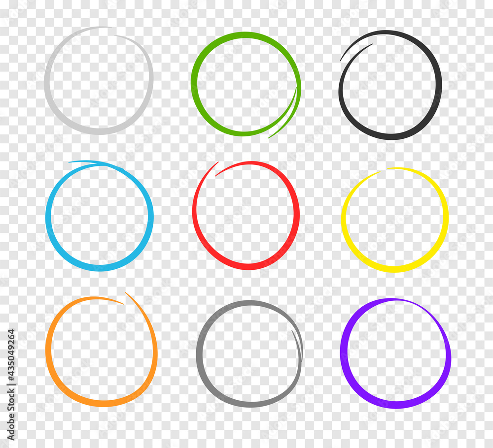 Aufkleber collection of hand drawn different colors highlight circle. highlighter marks, strokes. design eleme