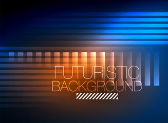 Bright neon color techno abstract background, shiny glowing neon lines in the dark background