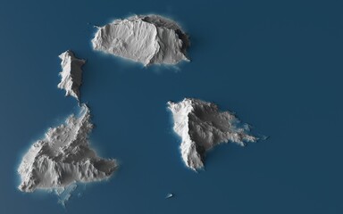 Fototapeta na wymiar graphic landscape, casual depiction of islands in the ocean