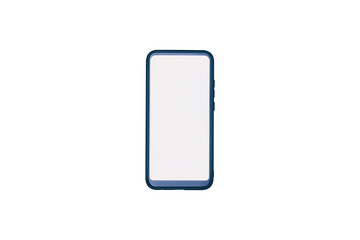 Mock up Smartphone with white display on a white background.