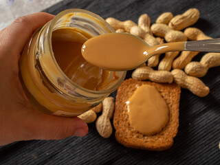 Peanut butter and raw peanuts 