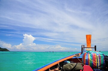 Boat on the sea at Lipe Island , Satun Thailand