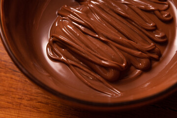 Closeup of melted chocolate