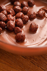 chocolate with balls corn