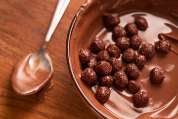 chocolate with balls corn