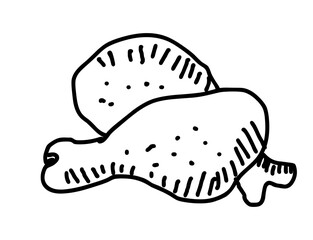 Fried chicken drum stick illustration
