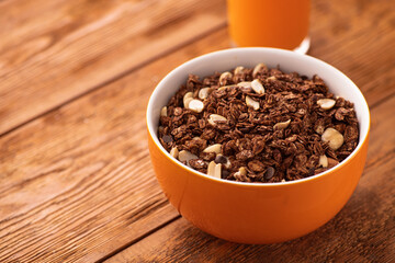 Obraz na płótnie Canvas Tasty granola cereal with nuts