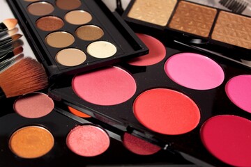 Close up of make up palettes 
