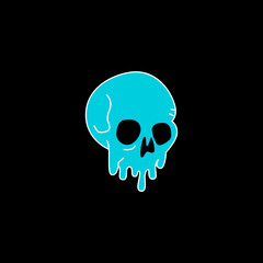 Skull vector artwork. Dripping skulls T shirt design illustration. Download it now