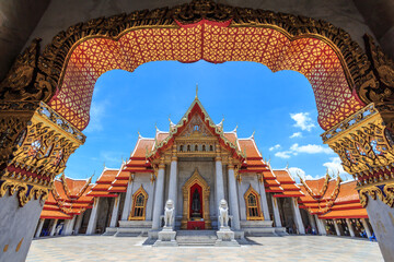 Marble Temple, Bangkok Thailand - obrazy, fototapety, plakaty