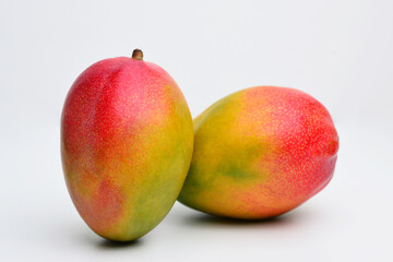 Mango isolated on white background with clipping path. Professional studio macro shooting.