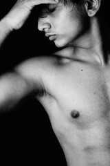 Dark portrait of handsome man , Tall, Dark and Handsome , black and white , Vastav Kharat