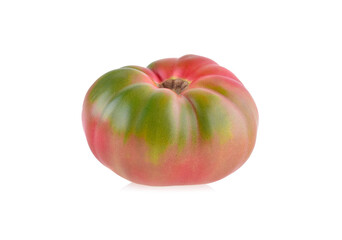 fresh red heirloom tomato isolated on white background