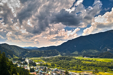 鳴子の街と空（宮城県）
