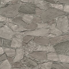 Close up of charcoal wall texture with stones of different shapes and sizes