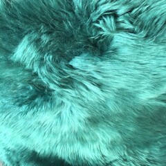Emerald green fluffy faux fur rug texture