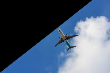 an airplane in the sky