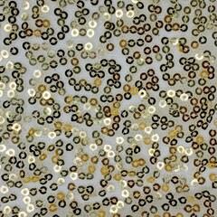 Gold sequined mesh fabric texture