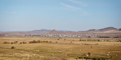 Steppe and foothills View of Ivolginsk in the Republic of Buryatia