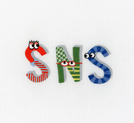 刺繍文字エスエヌエス