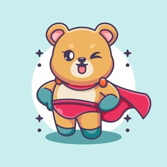 Obraz na płótnie Canvas Cute bear super hero cartoon