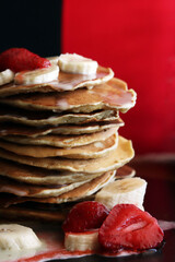 stack of pancakes with syrup