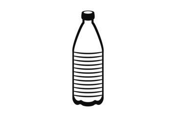 Small plastic bottle line design icon on a white background