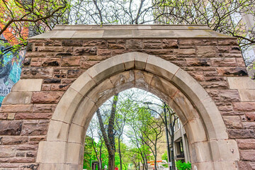 The McGill Arch in Yonge Street in the Toronto downtown, Canada. The place is a city colonial heritage landmark