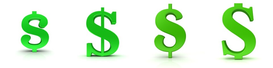 Dollar sign green us dollar symbol 3d