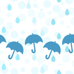 傘　シームレスパターン　雨粒