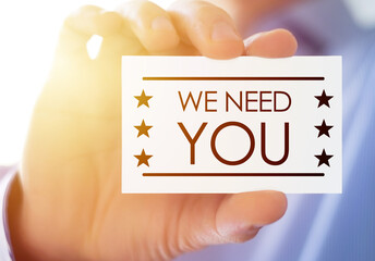 we need you - motivational quote