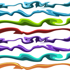 ベクターのウェーブラインセット