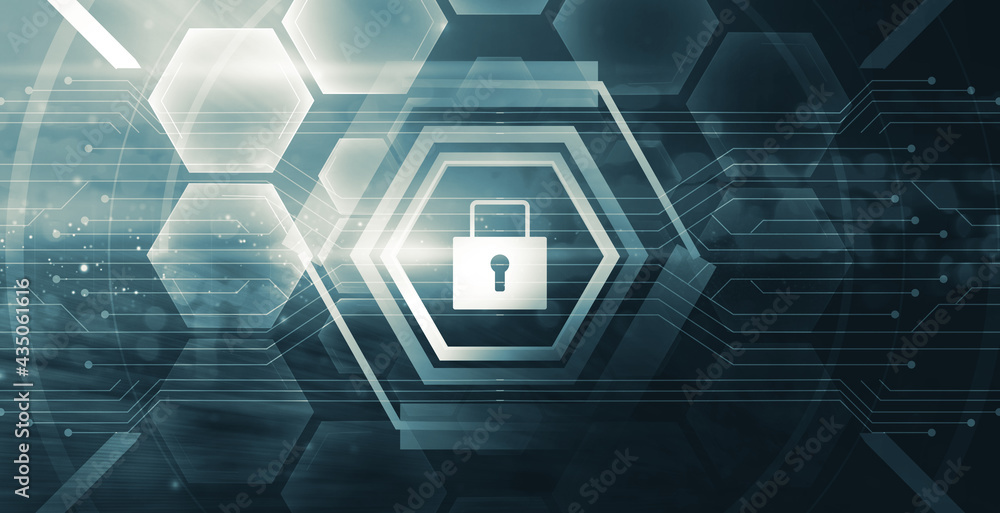Poster internet security data protection communication computer system security people information protecti