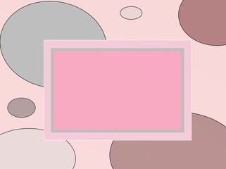 Pink background with text frame. Drawing with circles. Banner.
