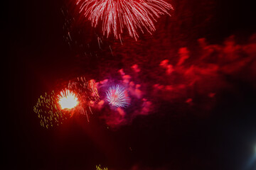 big and beautiful colorful fireworks for victory day