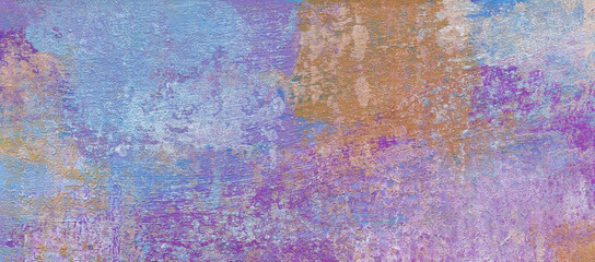 Abstract texture. Versatile artistic backdrop for creative design projects: posters, banners, invitations, cards, websites and wallpapers. Raster image. Blue, violet, ocher and pink colors.