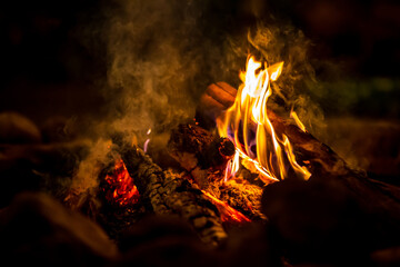 fire in the fireplace