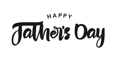 Fototapeta premium Calligraphic brush lettering composition of Happy Father's Day. Greeting card