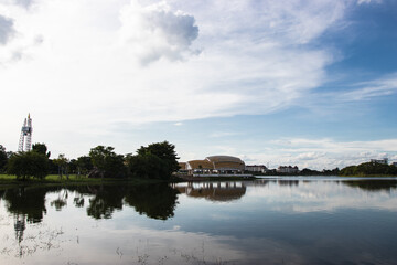 Fototapeta premium NAKHON RATCHASIMA, THAILAND - MARCH 17, 2020: Auditorium at Bung Ta Lua Water Park in Nakhon Ratchasima, Thailand.