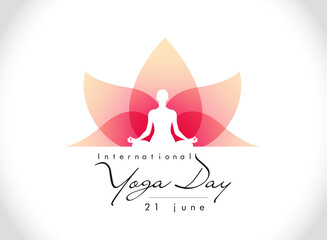 International Yoga day 21 june web banner EPS10 vector.Meditation Practice Yoga Colorful Fitness Concept. Vector illustration