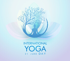 International Yoga day 21 june web banner EPS10 vector.Meditation Practice Yoga Colorful Fitness Concept. Vector illustration - 435068057