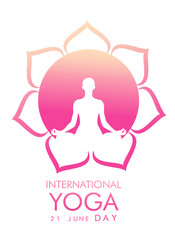 International Yoga day 21 june web banner EPS10 vector.Meditation Practice Yoga Colorful Fitness Concept. Vector illustration
