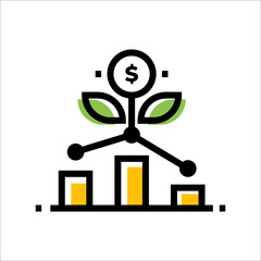 investment chart icon vector design illustration
