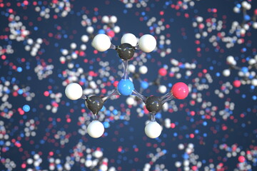N,n-dimethylformamide molecule made with balls, scientific molecular model. Chemical 3d rendering